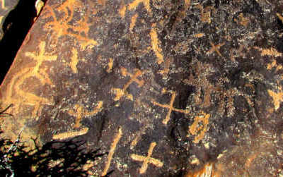 Negev Rock Art, The Ibex hunt explain the 
									Sun Jorney at dusk