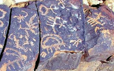Tri-Finger birds, Negev Rock Art, in afterlife journey
