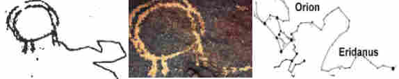 Eridanus and Orion constellations in Negev Rock Art